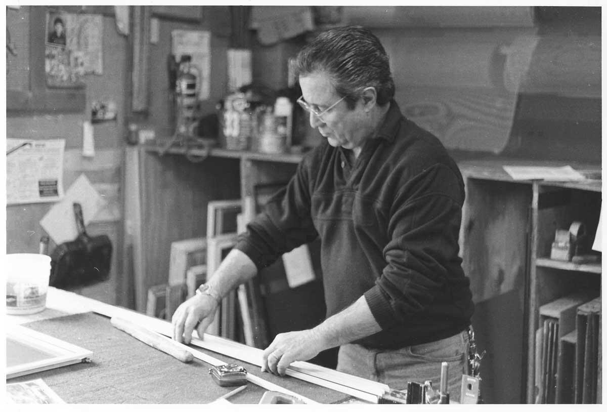 Mike's Dad at shop 1995